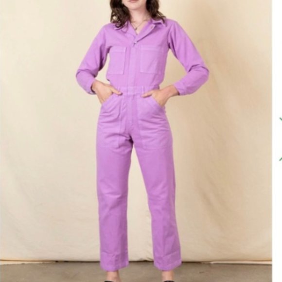 Big Bud Press Pants - Big Bud Press Long Sleeve Everyday Jumpsuit in Lilac Purple